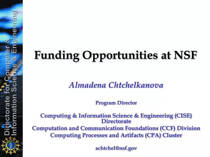 funding opportunities at nsf