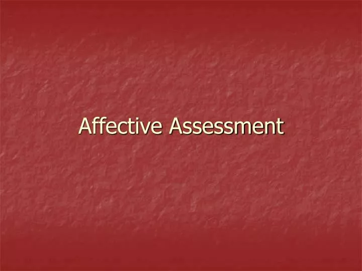 affective assessment