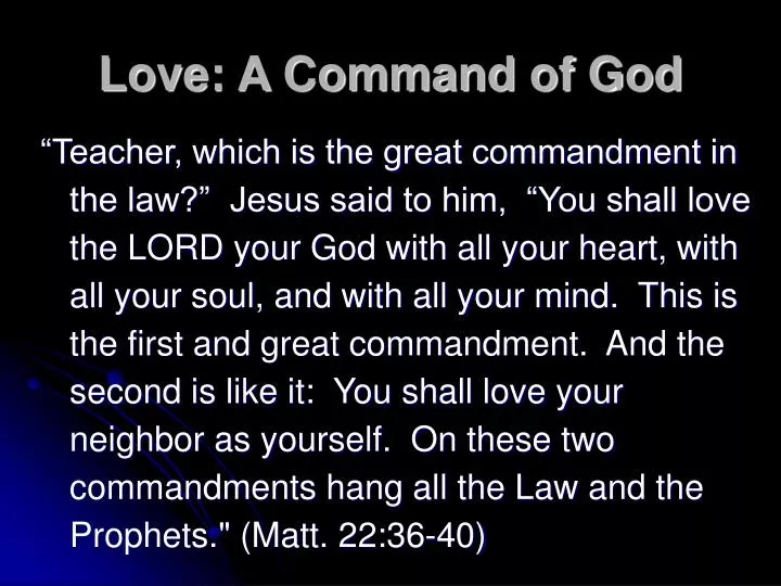 love a command of god