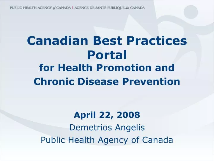 canadian best practices portal for health promotion and chronic disease prevention