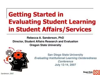 Getting Started in Evaluating Student Learning in Student Affairs/Services