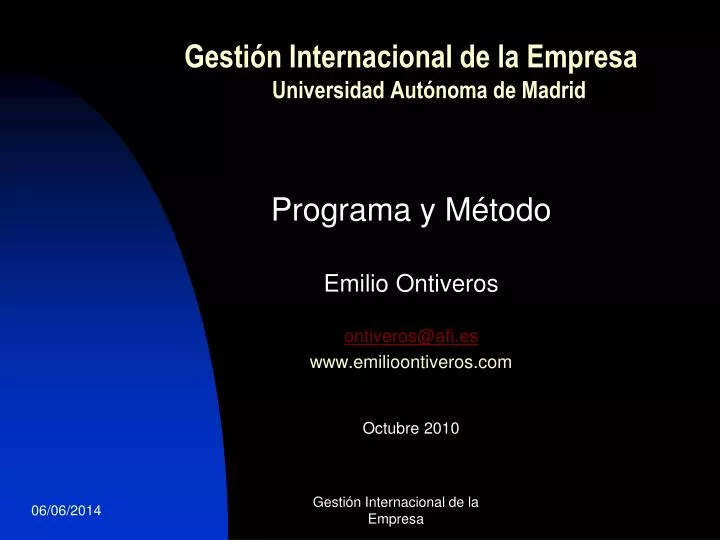 gesti n internacional de la empresa universidad aut noma de madrid