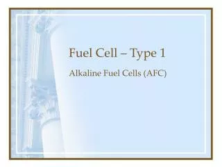 Fuel Cell – Type 1
