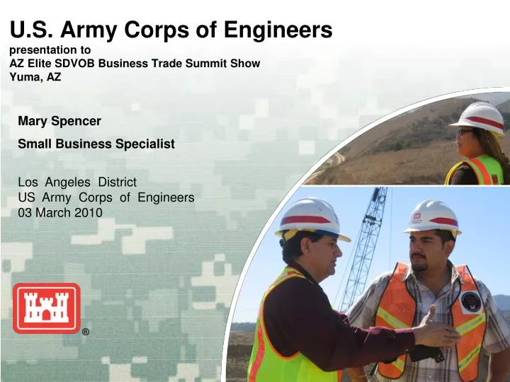 u s army corps of engineers presentation to az elite sdvob business trade summit show yuma az