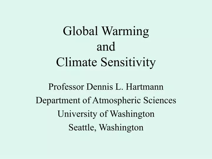 global warming and climate sensitivity