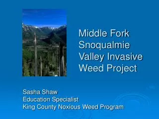Middle Fork Snoqualmie Valley Invasive Weed Project