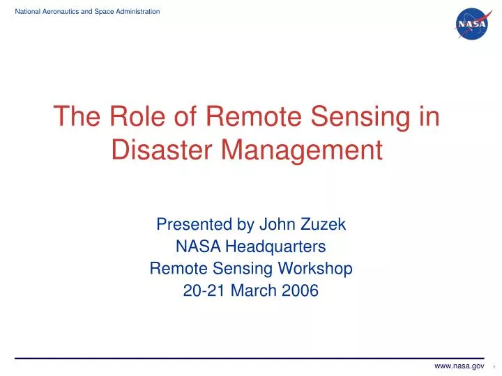 the role of remote sensing in disaster management
