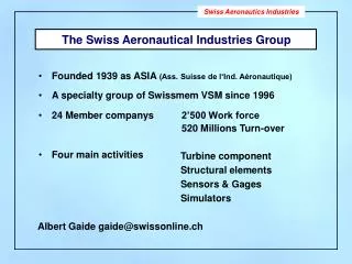 The Swiss Aeronautical Industries Group