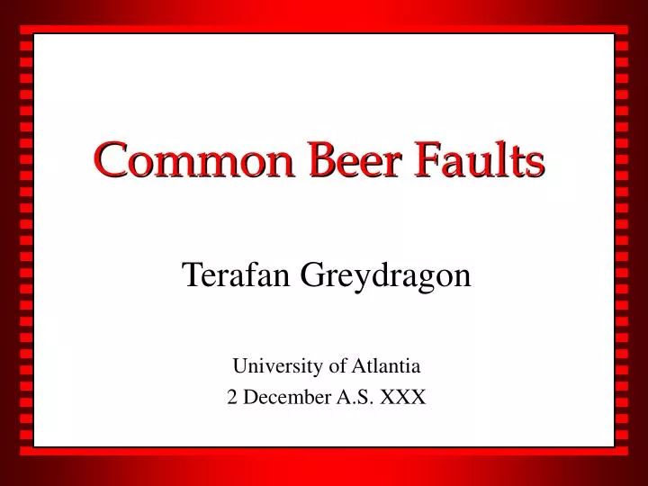common beer faults