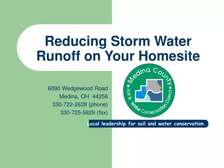 reducing storm water runoff on your homesite