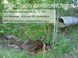 Water Quality Assessment Report