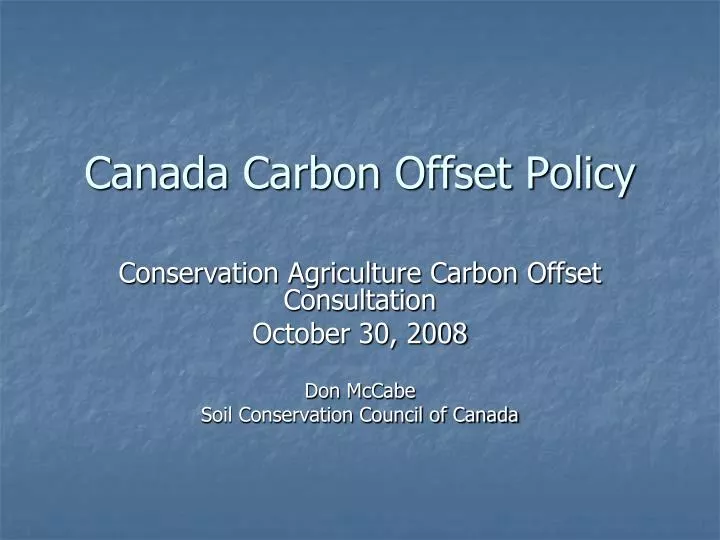 canada carbon offset policy
