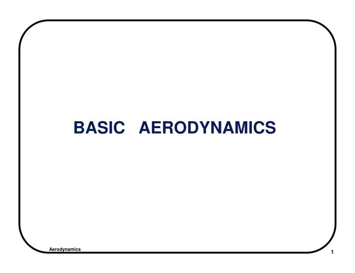 basic aerodynamics