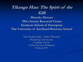 New Zealand today - Future Directions Philanthropy NZ Seminar Soundings Theatre Te Papa Museum, Wellington 28 March 200