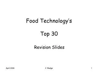Food Technology’s Top 30