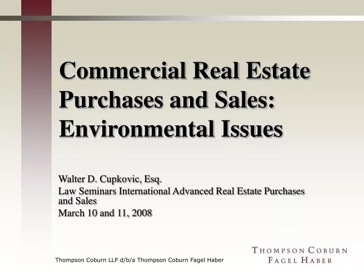 commercial real estate purchases and sales environmental issues