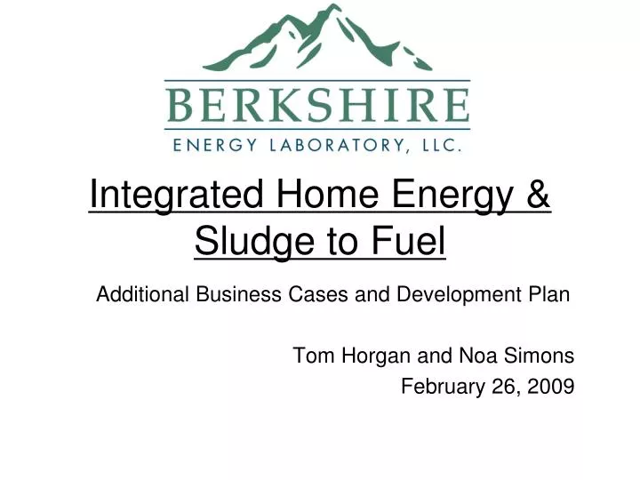 integrated home energy sludge to fuel