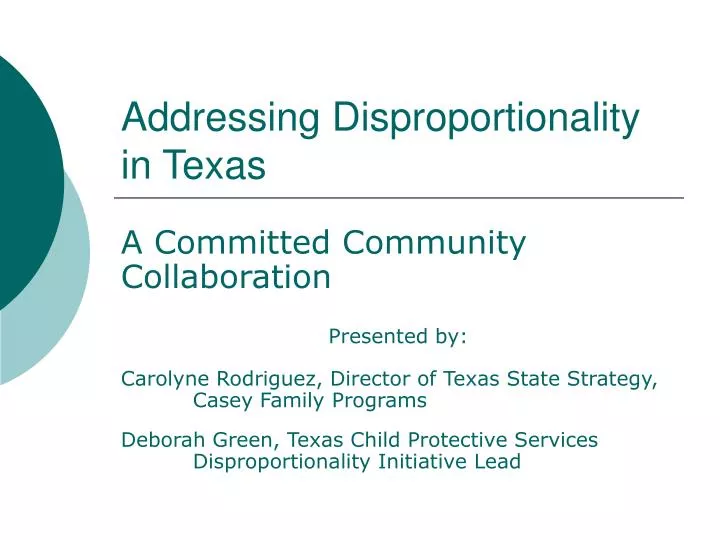 addressing disproportionality in texas