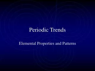 Periodic Trends