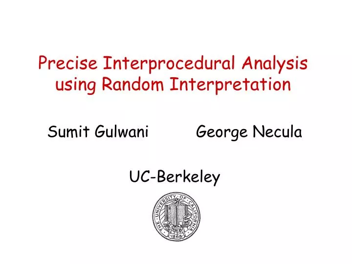 precise interprocedural analysis using random interpretation