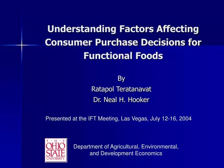 understanding factors affecting consumer purchase decisions for functional foods