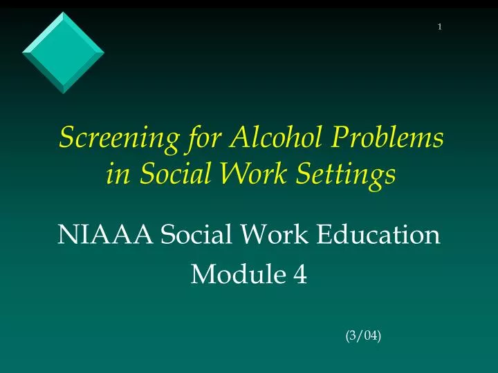 screening for alcohol problems in social work settings