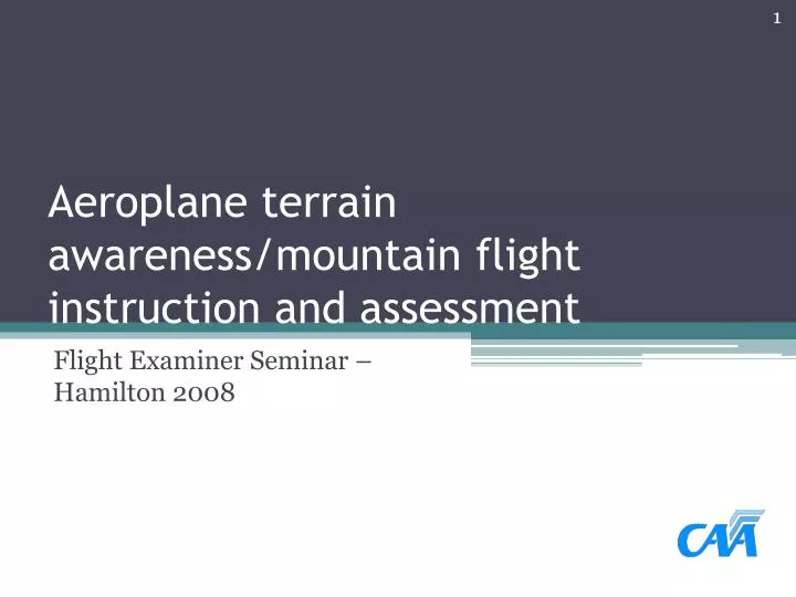 aeroplane terrain awareness mountain flight instruction and assessment