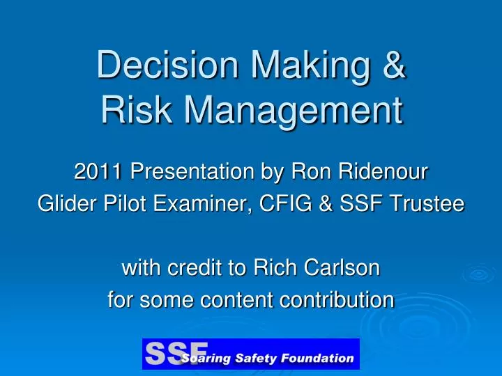 decision making risk management