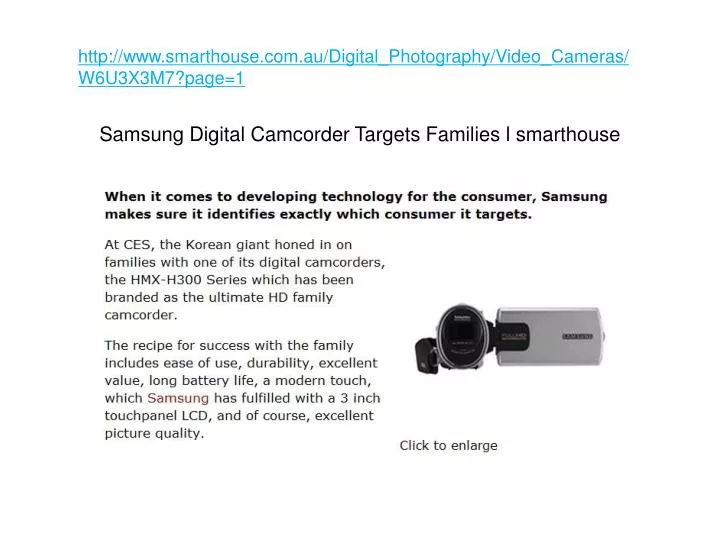 http www smarthouse com au digital photography video cameras w6u3x3m7 page 1