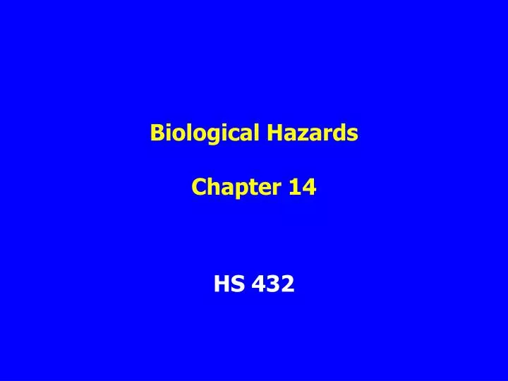 biological hazards chapter 14