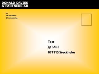 Test @ SAST 071115 Stockholm