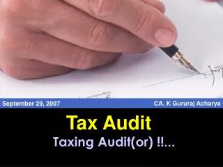 Taxing Audit(or) !!...
