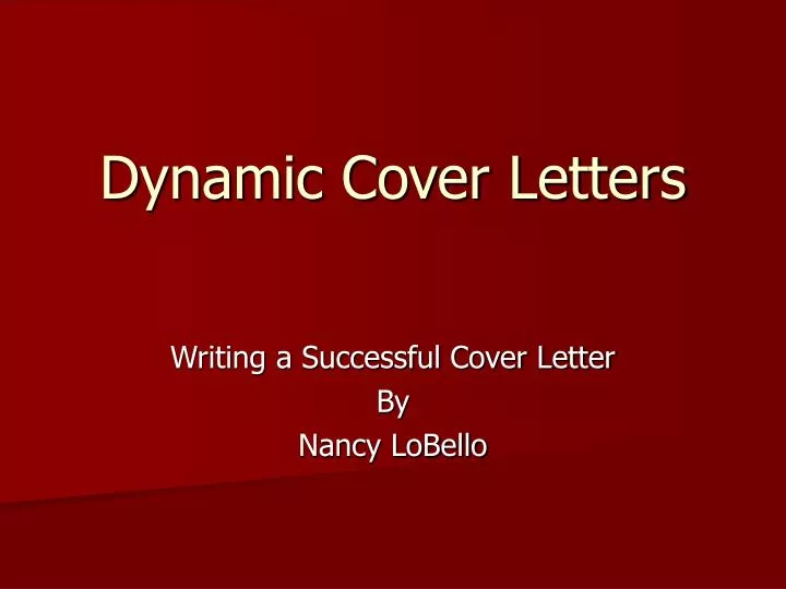 dynamic cover letters