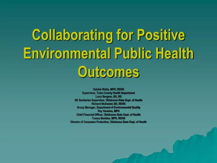 collaborating for positive environmental public health outcomes