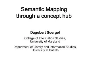 Semantic Mapping through a concept hub
