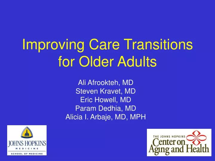 improving care transitions for older adults