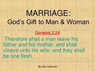 MARRIAGE: God’s Gift to Man &amp; Woman