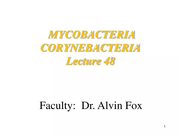 mycobacteria corynebacteria lecture 48