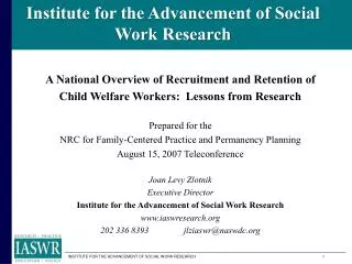 Institute for the Advancement of Social Work Research
