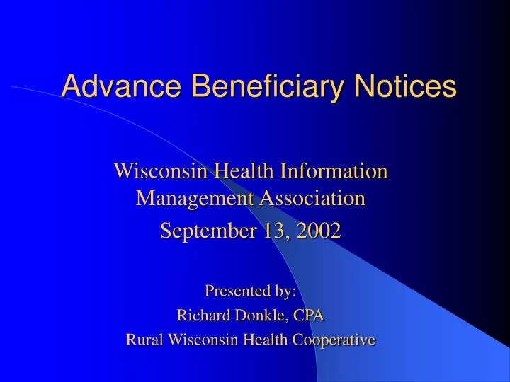 advance beneficiary notices
