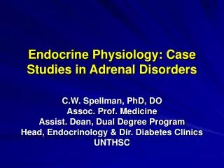 Endocrine Physiology: Case Studies in Adrenal Disorders