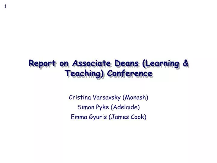 report on associate deans learning teaching conference