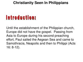 Christianity Seen In Philippians