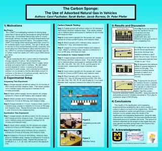 The Carbon Sponge: The Use of Adsorbed Natural Gas in Vehicles Authors: Carol Faulhaber, Sarah Barker, Jacob Burress,