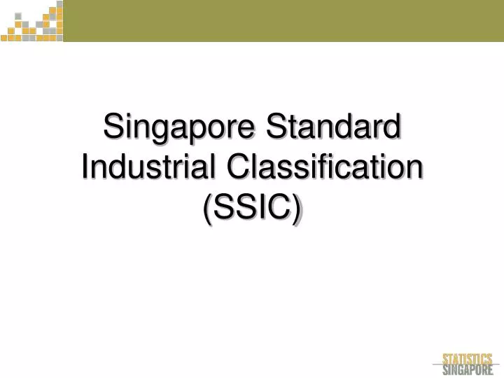 singapore standard industrial classification ssic