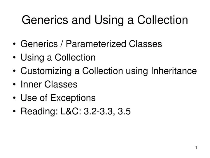 generics and using a collection
