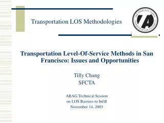 Transportation LOS Methodologies
