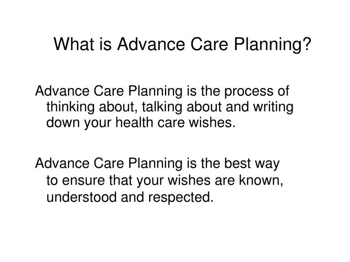 what is advance care planning