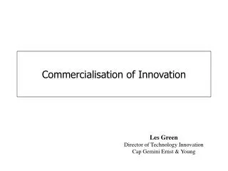Commercialisation of Innovation