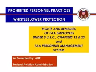 PROHIBITED PERSONNEL PRACTICES WHISTLEBLOWER PROTECTION